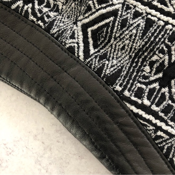 SKY BYZNA Open Back Leather Trim Bodycon Mini Dress, M NWT - Picture 11 of 13